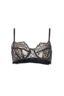 Black strapless bra from Ellipse Lingerie with smooth cups and minimal design, ideal for a sleek, sexy look.