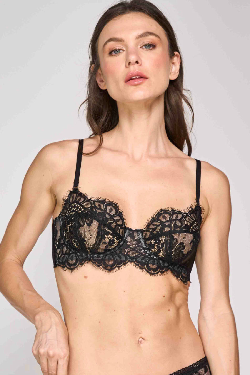 ELLIPSE STRAPLESS SEXY BRA IN BLACK