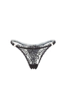 Black Ellipse Lingerie sexy string thong underwear with minimal coverage and delicate lace details.