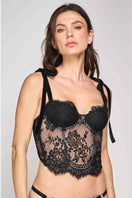 Black ellipse sexy corset top by Ellipse Lingerie, featuring lace details and a fitted design for a stylish, alluring look.