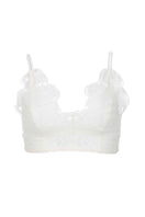 White Ellipse Lingerie cotton lace wireless bralette with delicate lace details and soft fabric, perfect for comfortable everyday wear.