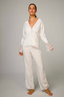 White Ellipse Lingerie ellipse origin pajama pant set, comfortable sleepwear with relaxed fit and soft fabric.