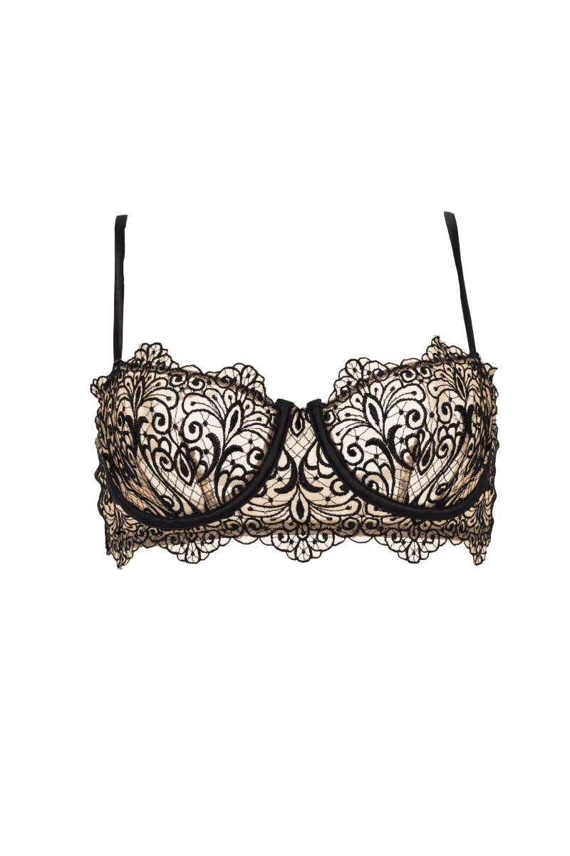 Black Ellipse Whispers underwire bra with smooth cups and adjustable straps, designed for comfort and support.