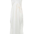 White Ellipse Lingerie long slip dress, elegant nightgown with smooth fabric and simple design, perfect for sleep or lounging.