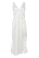 White Ellipse Lingerie long slip dress, elegant nightgown with smooth fabric and simple design, perfect for sleep or lounging.