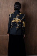 Nadya Shah Ines The Golden Age blazer in rich gold fabric, tailored fit with lapel collar, stylish for sophisticated look.