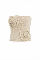 Maylé Vásquez Infinito Top in natural fabric, showcasing its stylish design and comfortable fit.