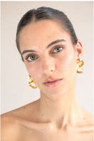 INTERCONEXION M EARRINGS IN AMBER