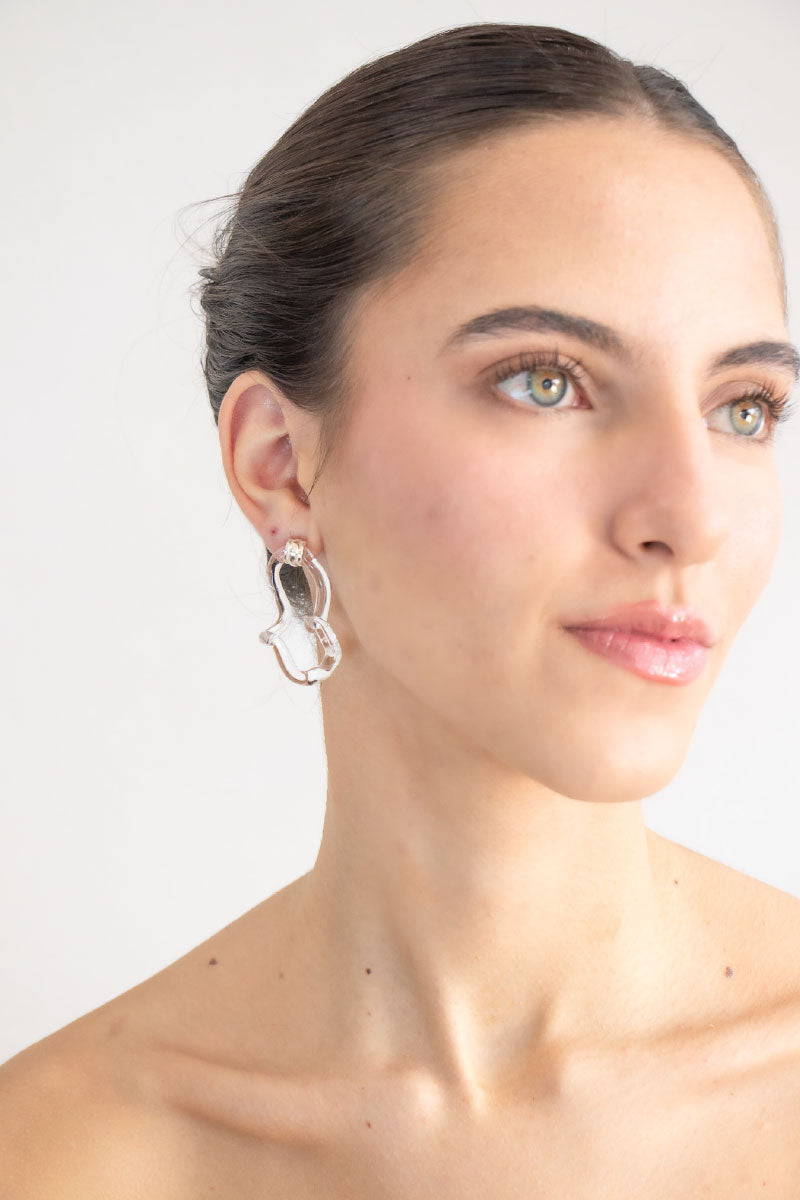 INTERCONEXION M EARRINGS IN TRANSPARENT