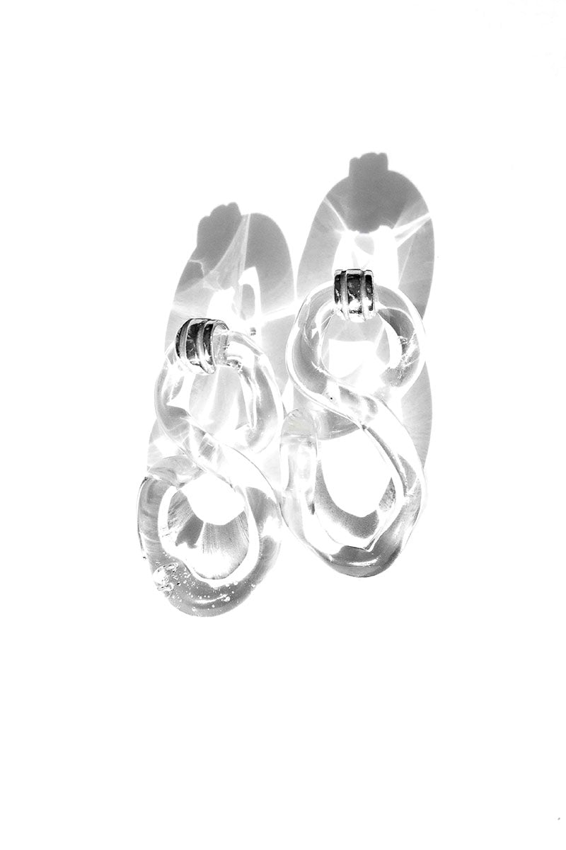 INTERCONEXION M EARRINGS IN TRANSPARENT