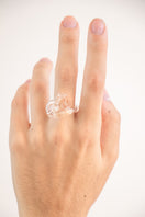 Set of transparent interconnection rings from SALVÁREA, showcasing a versatile jewelry accessory with interconnected design.
