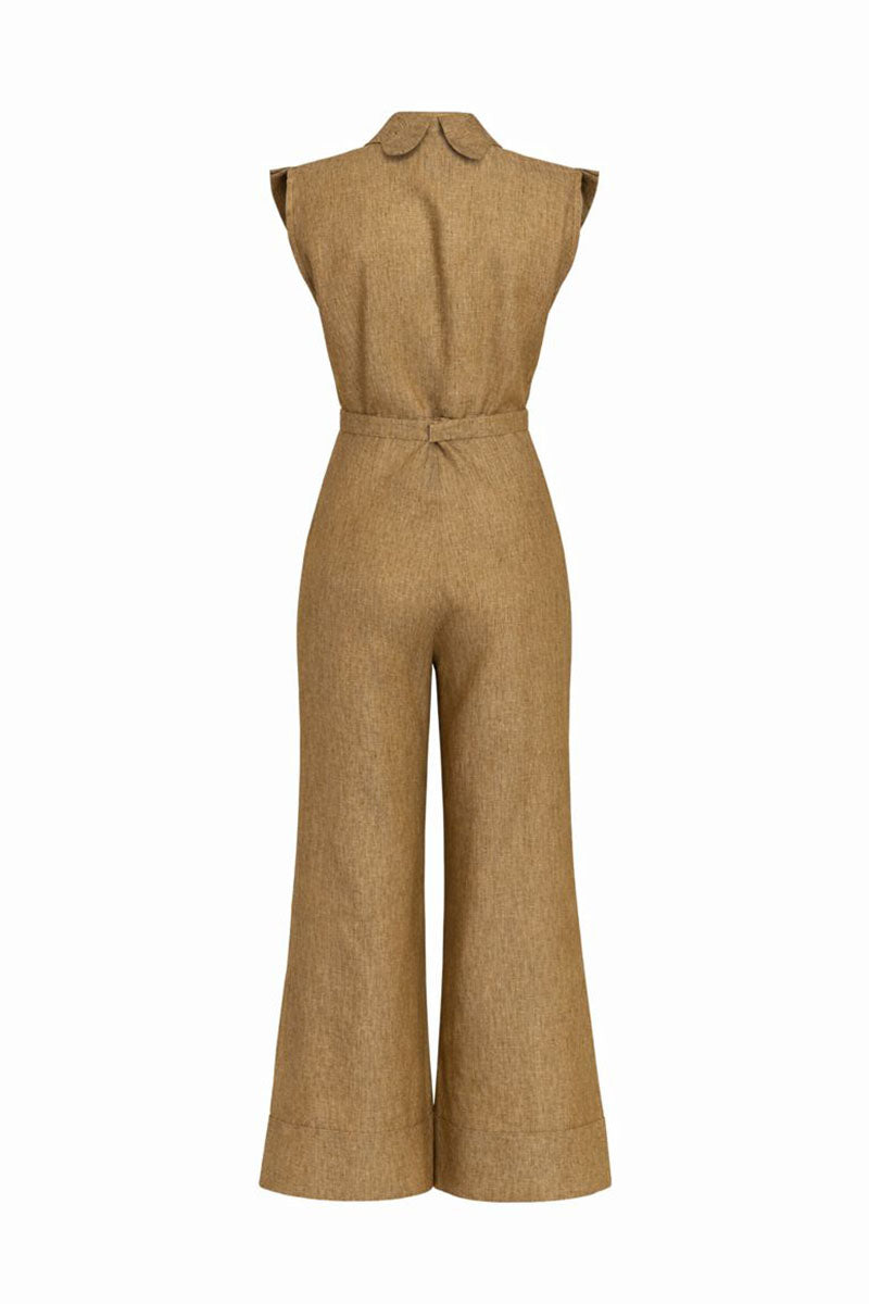 ANA + MARIA Isabela jumpsuit in Apple Cinnamon, featuring a stylish, fitted design with a soft fabric and elegant neckline.