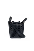 Black Isidora Malva La Dorada Mini top handle bag with a sleek, compact design and elegant front view.