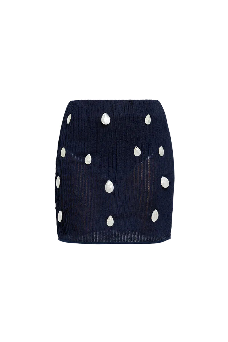 ISLA COVER UP SKIRT IN MIDNIGHT BLUE - CULT MIA