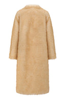 Back view of Nana Jacqueline Isolde faux fur long coat, showcasing its luxurious plush texture and elegant design.