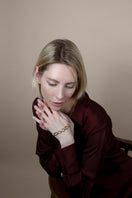Italian chain bracelet in yellow gold vermeil featuring a delicate, stylish design by Sara Shala.
