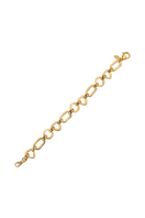 Gold vermeil Italian chain bracelet by Sara Shala featuring intertwined links and a polished yellow gold finish.