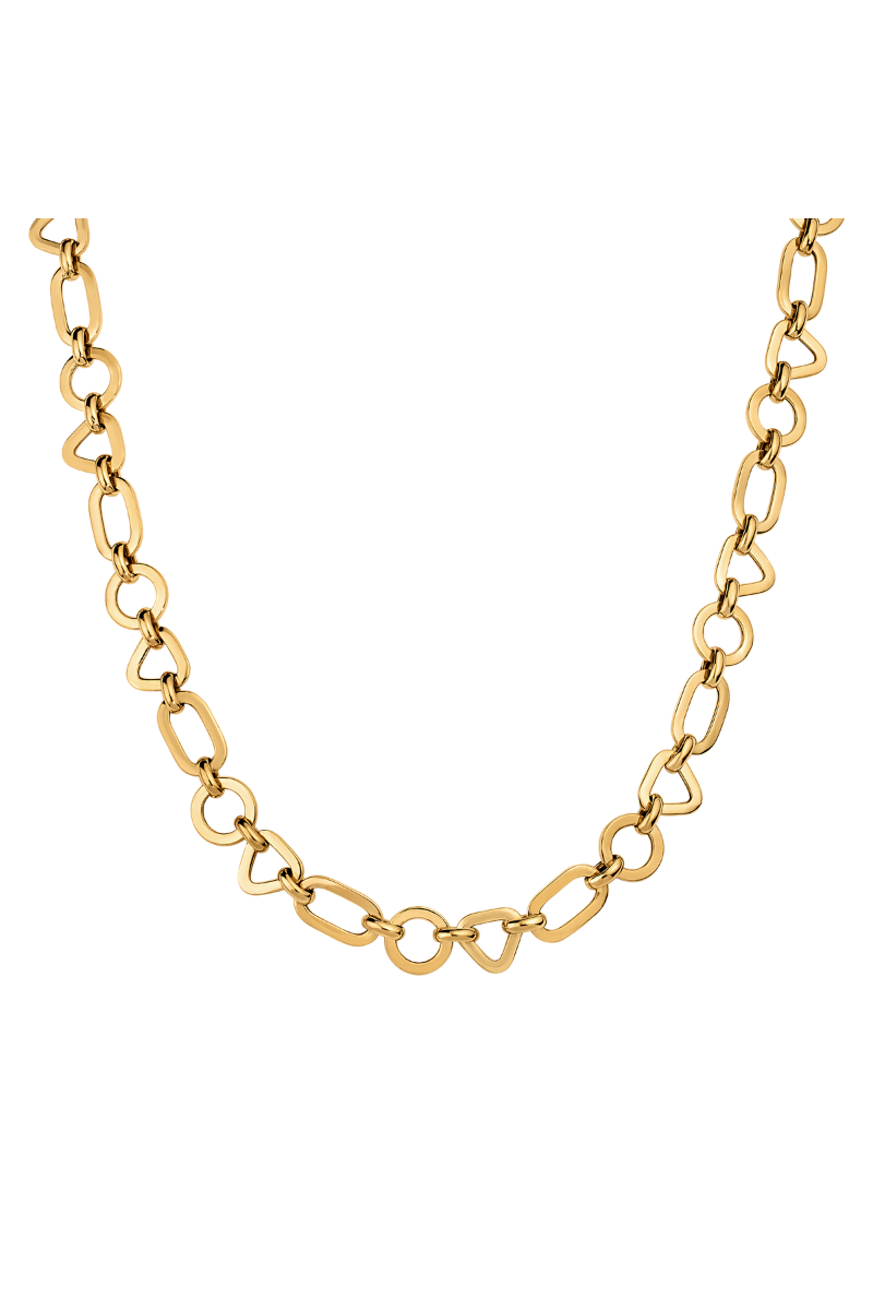 Elegant Italian necklace in yellow gold vermeil featuring a delicate chain design by Sara Shala.