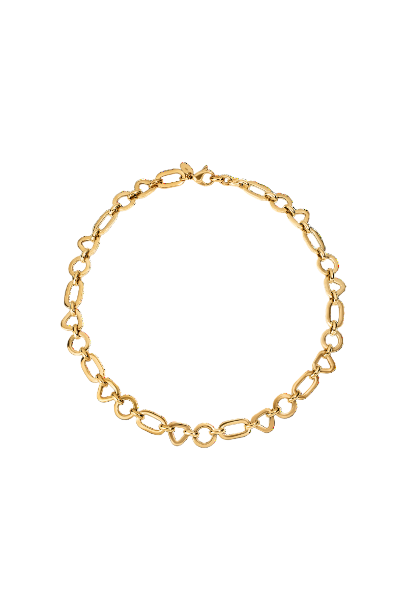 Elegant Italian necklace in yellow gold vermeil with a delicate chain, designed by Sara Shala.