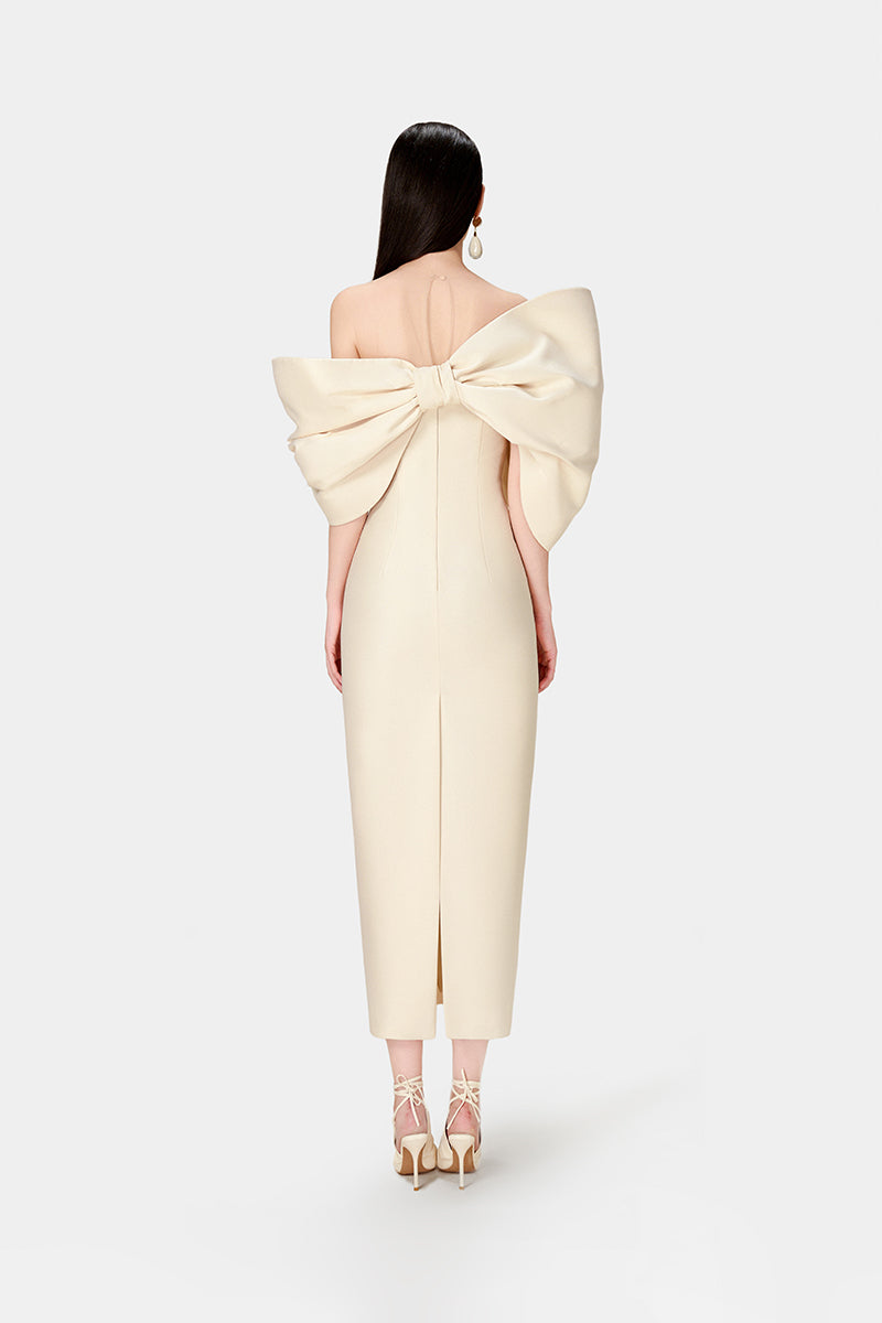 IVORY BIG BOW DRESS - CULT MIA
