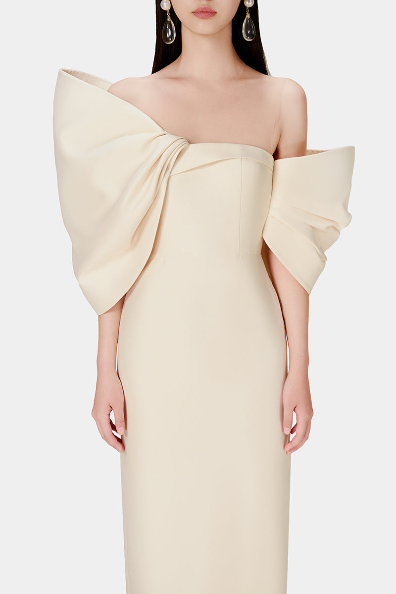 IVORY BIG BOW DRESS - CULT MIA