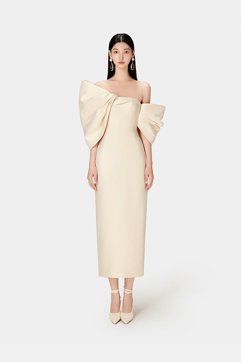 IVORY BIG BOW DRESS - CULT MIA
