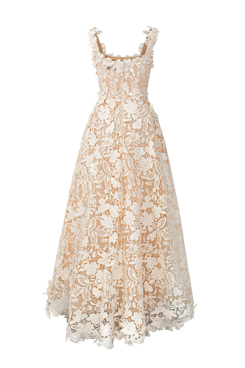 fatiha floral lace & chiffon dress Fatiha Floral Lace & Chiffon Dress PINE Tadashi Shoji Official Online Boutique