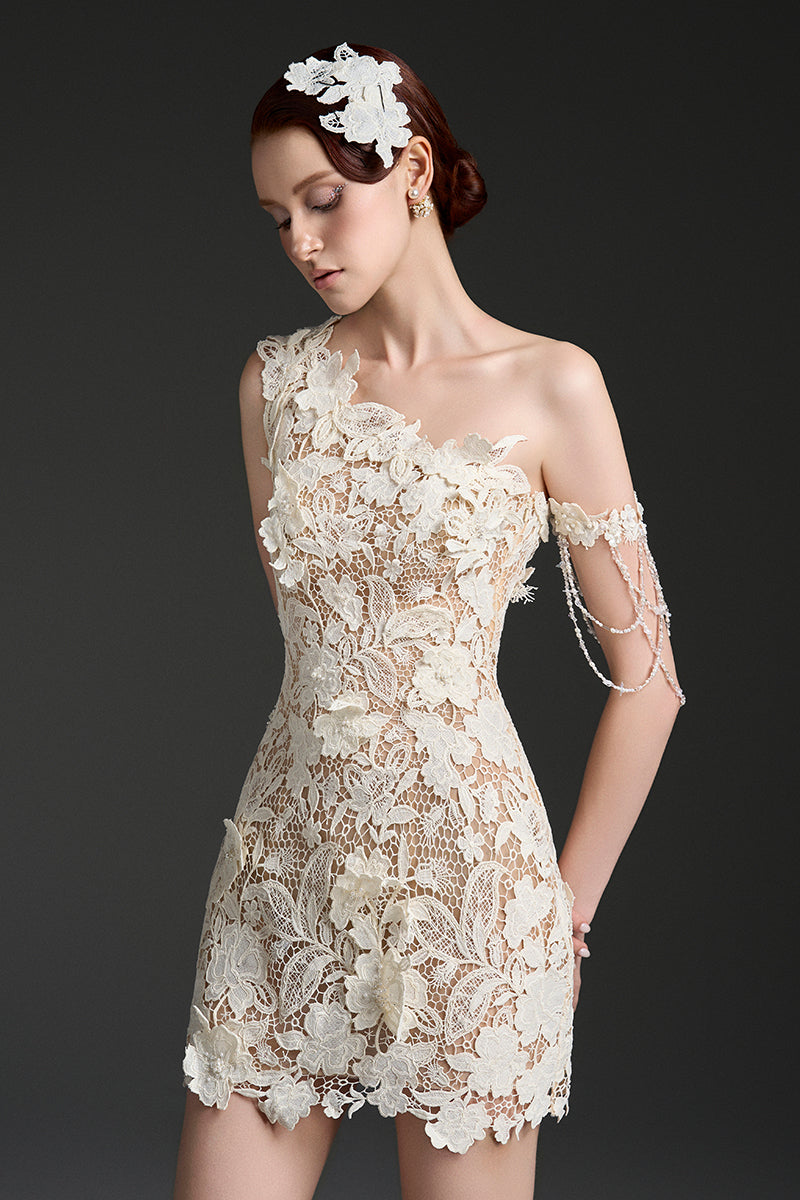 FLORAL GARDEN LACE MINI DRESS - CULT MIA