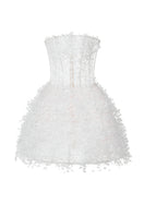 Ivory Montsand mini dress with floral pattern, sleeveless design, and fitted silhouette, perfect for summer or casual occasions.