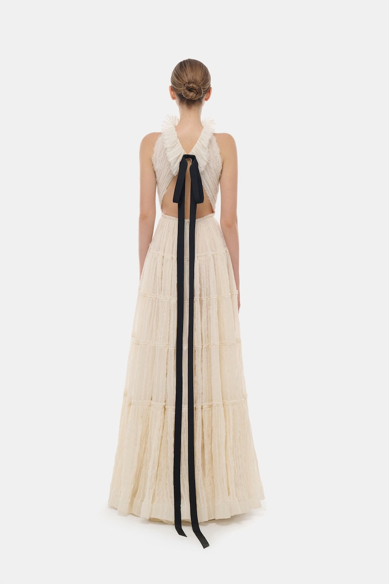 IVORY TIERED HALTER MAXI DRESS | CULT MIA | Montsand IVORY TIERED HALTER MAXI DRESS | CULT MIA | Montsand