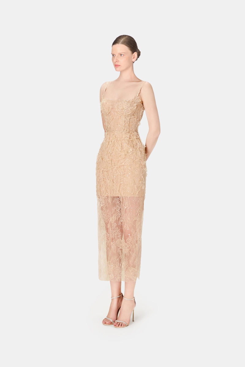 IVORY BEADED LACE PENCIL DRESS | CULT MIA | Montsand IVORY BEADED LACE PENCIL DRESS | CULT MIA | Montsand