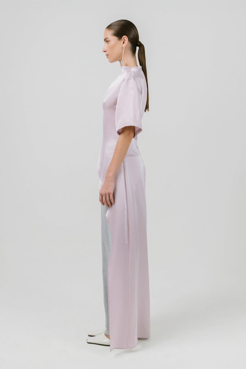 Lavender Valerija T-shirt by Izakova, showcasing a casual tops design with a relaxed fit and soft fabric.
