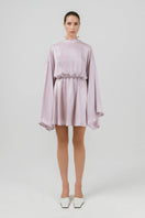 Lavender Nina Dress by Izakova, a stylish mini dress with a fitted silhouette and delicate fabric, perfect for casual or dressy occasions.