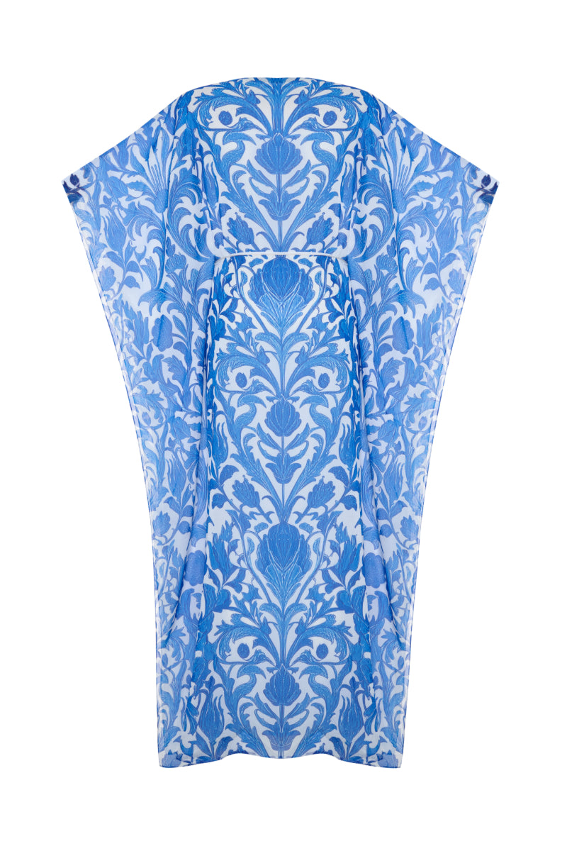 Nana Gotti Izara kaftan maxi dress with flowing fabric and intricate patterns, perfect for elegant summer wear.