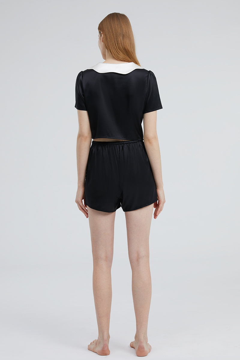 DOLL SHORT PAJAMA SET IN BLACK - CULT MIA