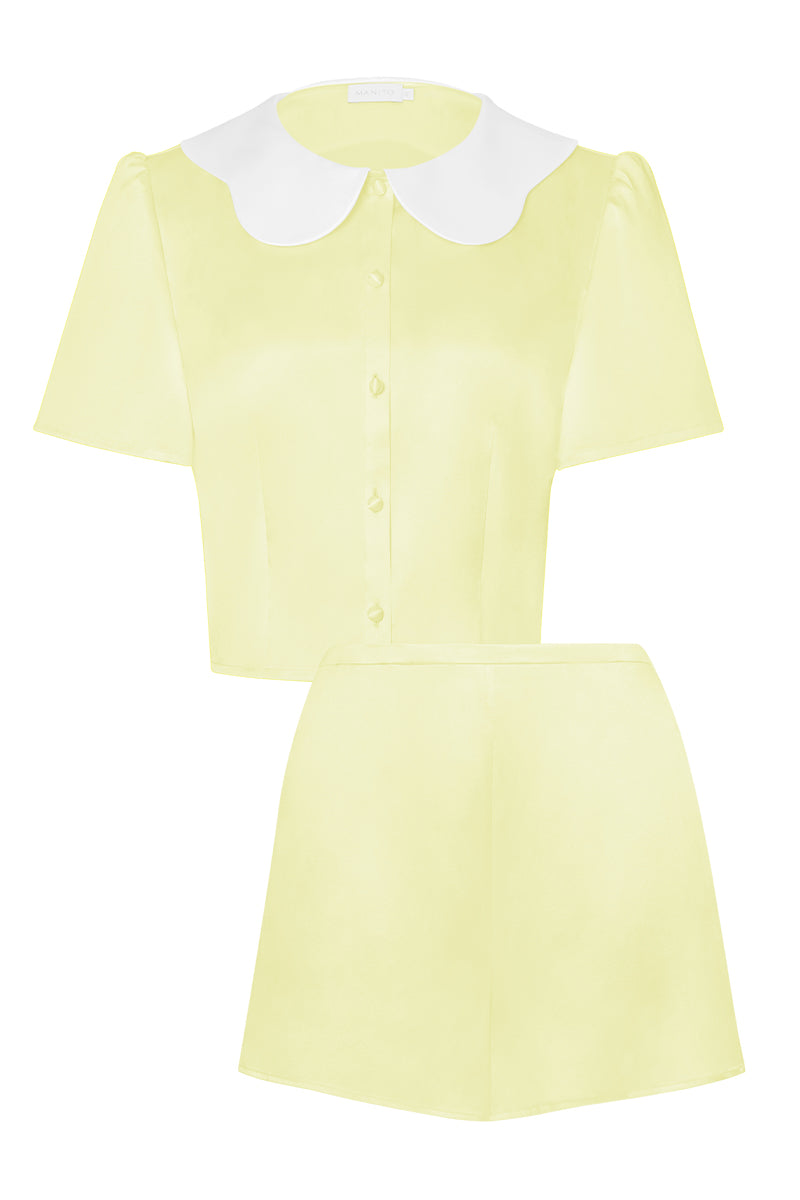 DOLL SHORT PAJAMA SET IN YELLOW - CULT MIA