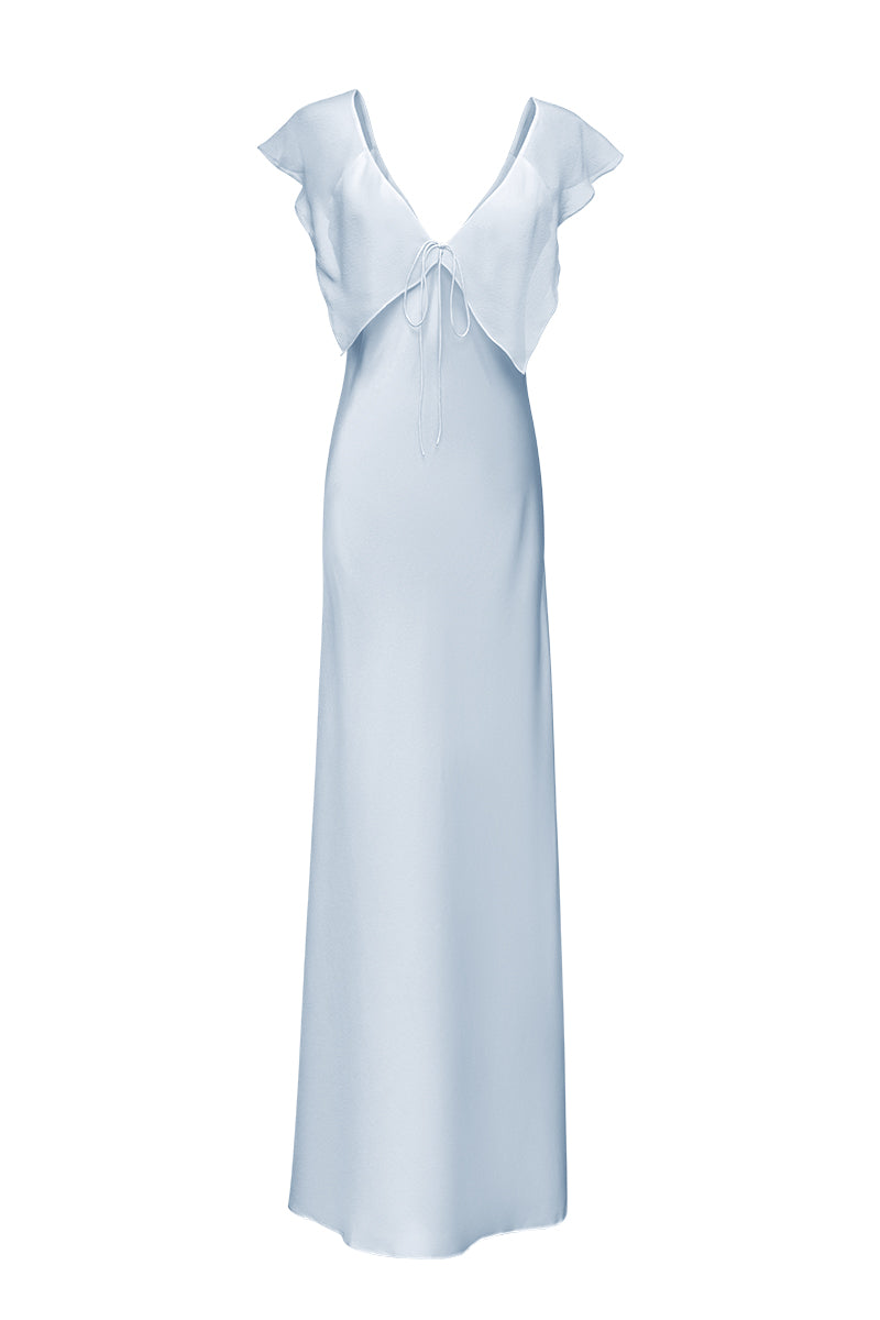 CRETE SILK MIDI DRESS IN BLUE - CULT MIA