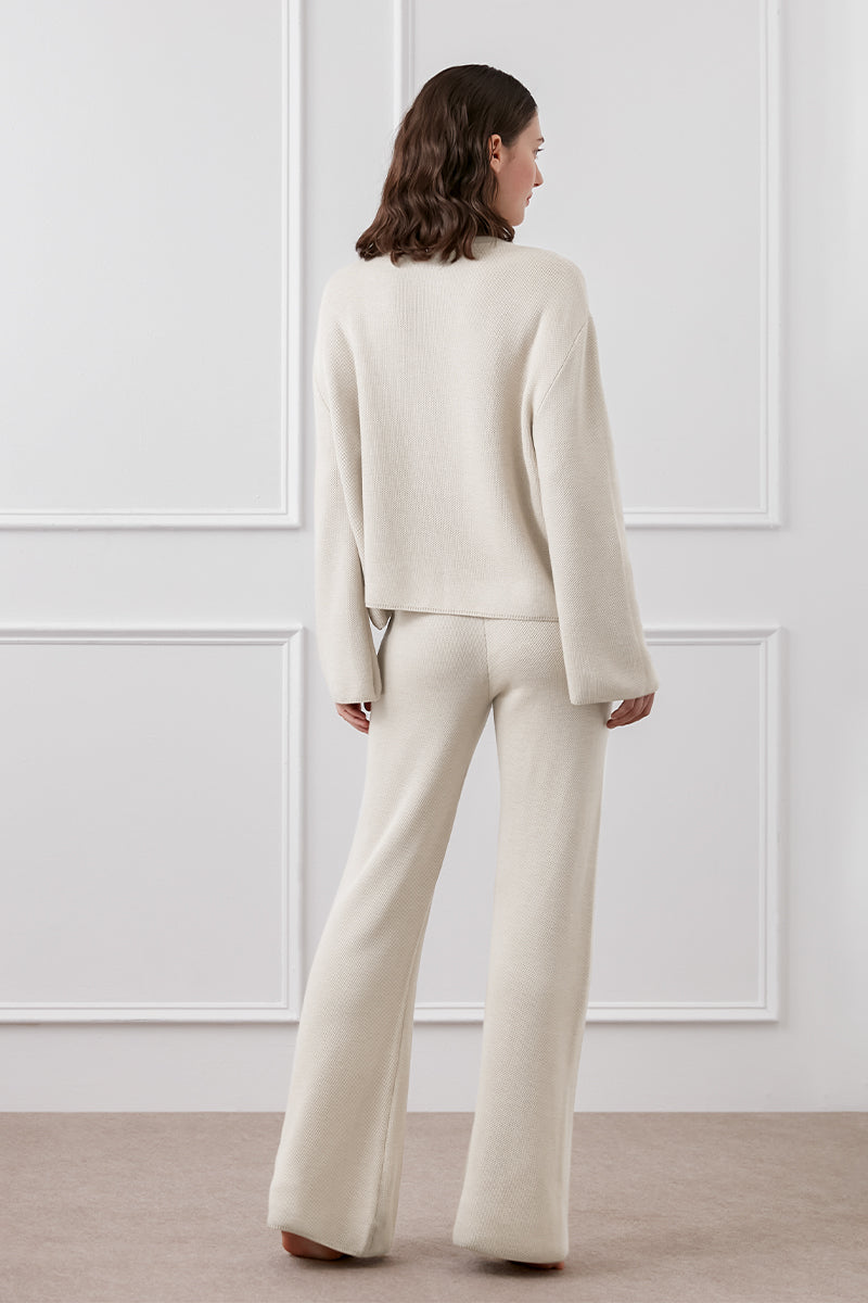 MELLOW SILK CASHMERE SET IN WHITE - CULT MIA