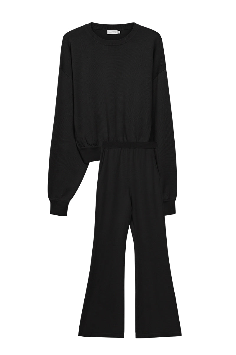 KARLEY SILK CASHMERE SET IN BLACK - CULT MIA