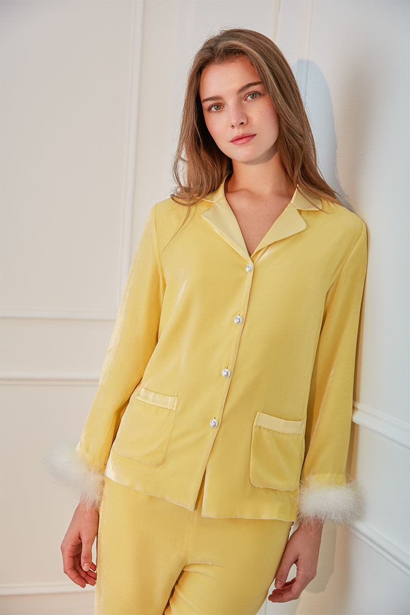 DIVA PAJAMA SET IN YELLOW - CULT MIA