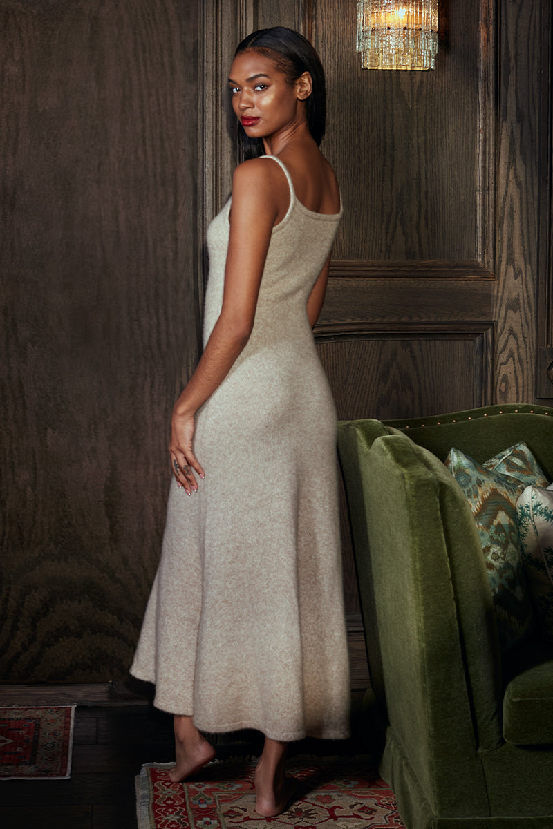 HEATHER SILK CASHMERE DRESS IN DUSK - CULT MIA