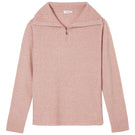 Pink Heather silk cashmere sweater by MANITO, featuring a soft, luxurious knit and classic crew neckline.