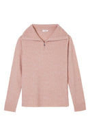 Pink Heather silk cashmere sweater by MANITO, featuring a soft, luxurious knit and classic crew neckline.