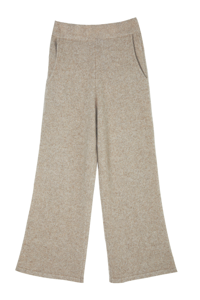 Manito Heather silk cashmere pants in Dusk color, featuring a soft, luxurious fabric and tailored fit shown in the image.