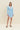 LIGHT BLUE LINEN-BLEND WRAP MINI DRESS - CULT MIA