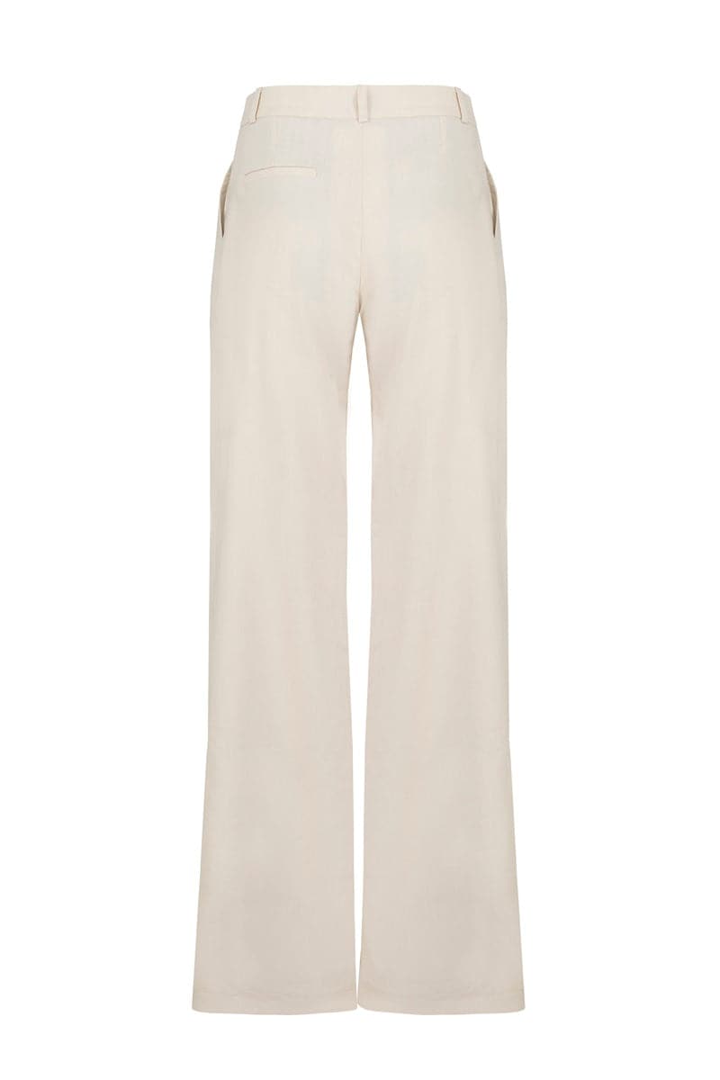 SANDY BEIGE TAILORED WIDE-LEG PANTS - CULT MIA