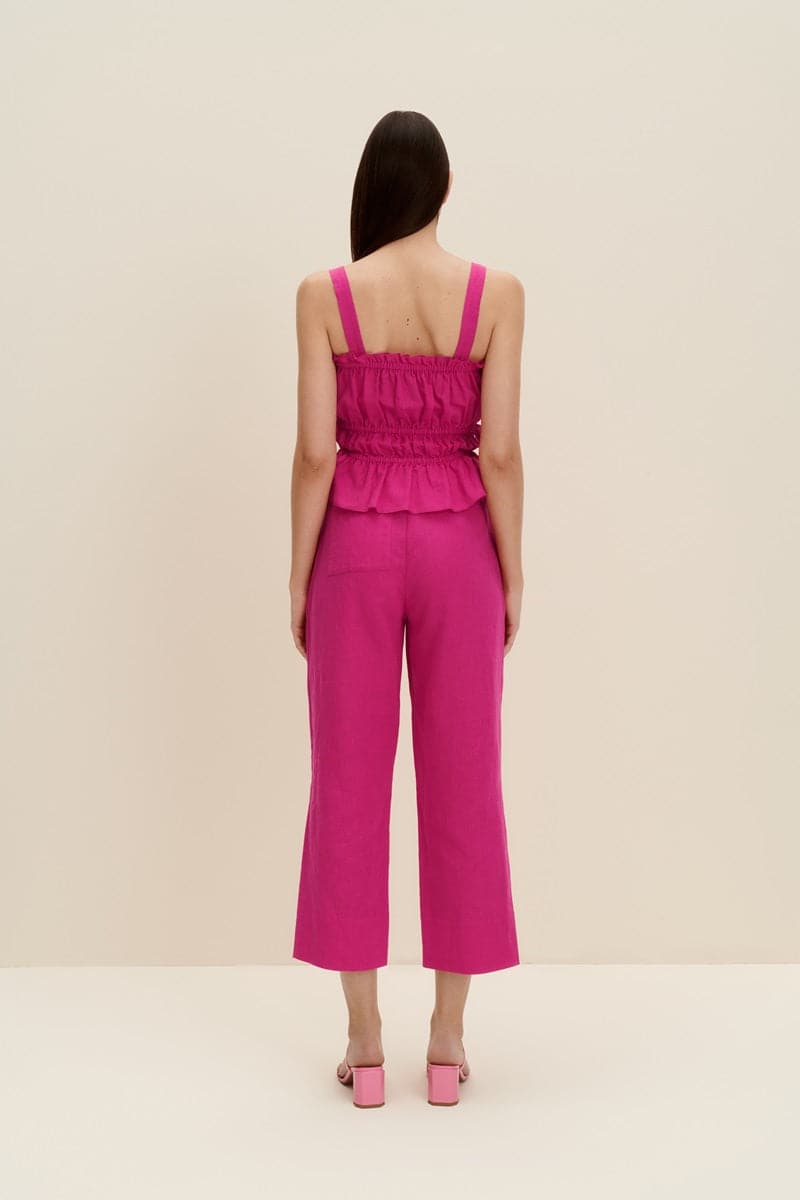 HOT PINK TIE-DETAILED TOP - CULT MIA