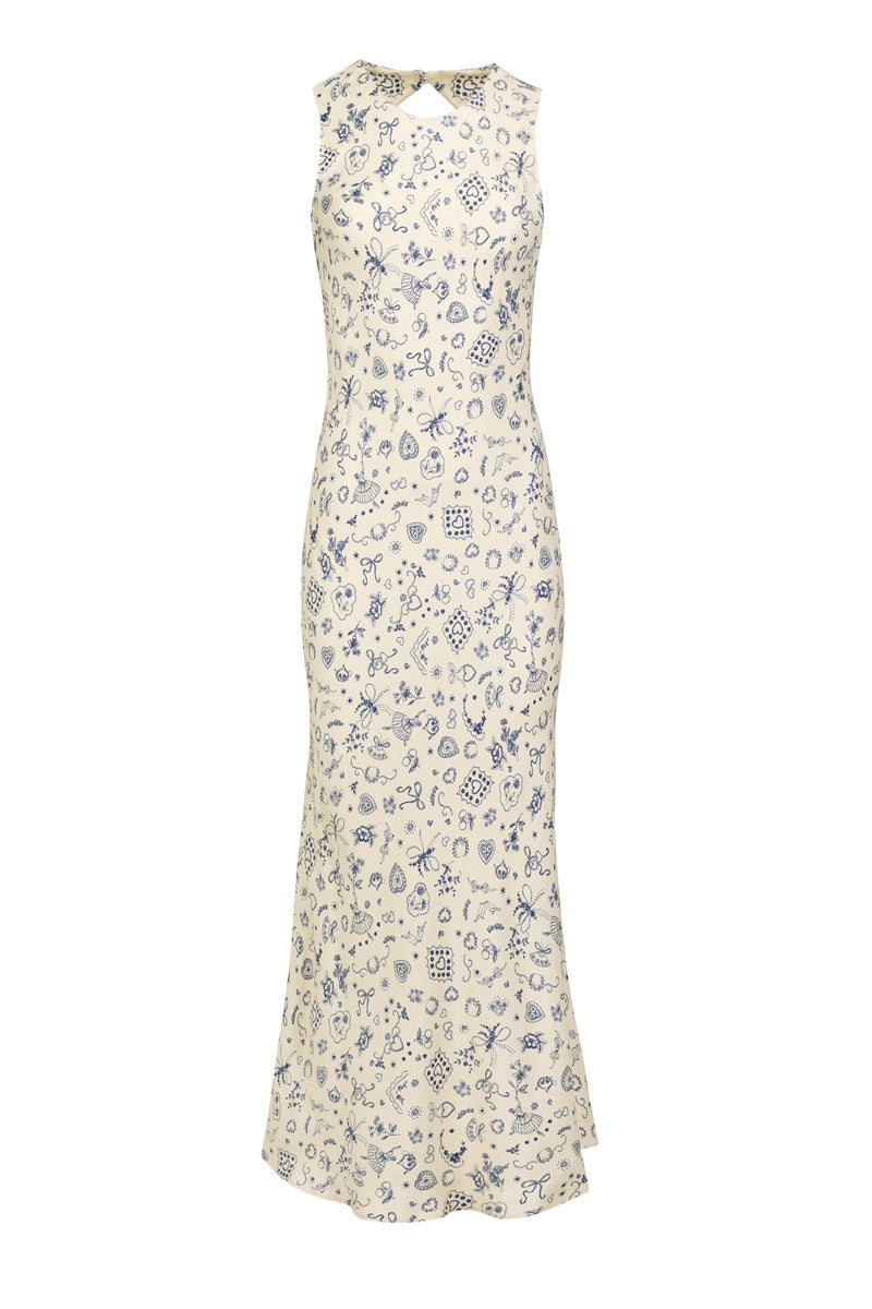 SLEEVELESS DRESS IN BALLERINA BUTTER PRINT - CULT MIA