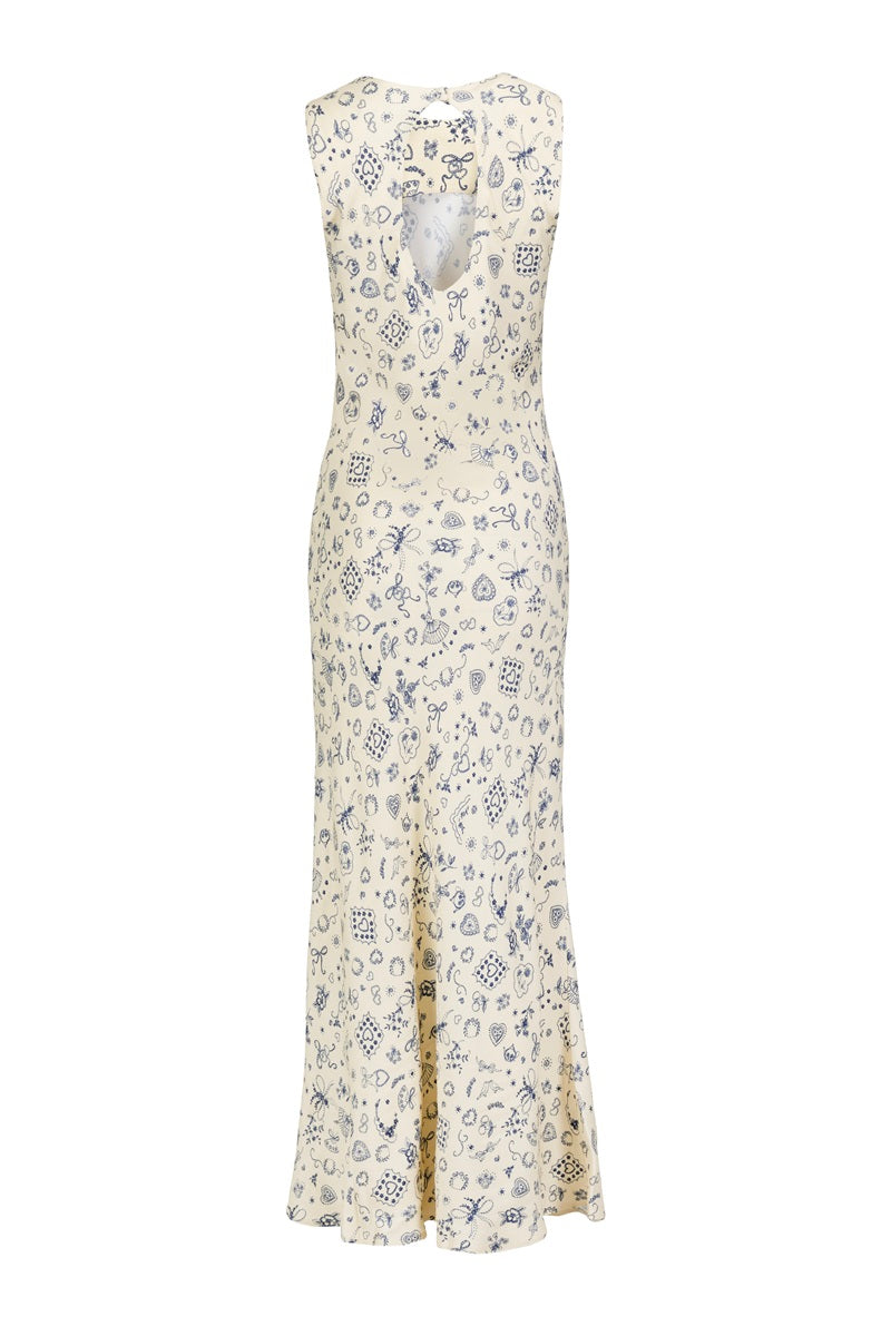 SLEEVELESS DRESS IN BALLERINA BUTTER PRINT - CULT MIA