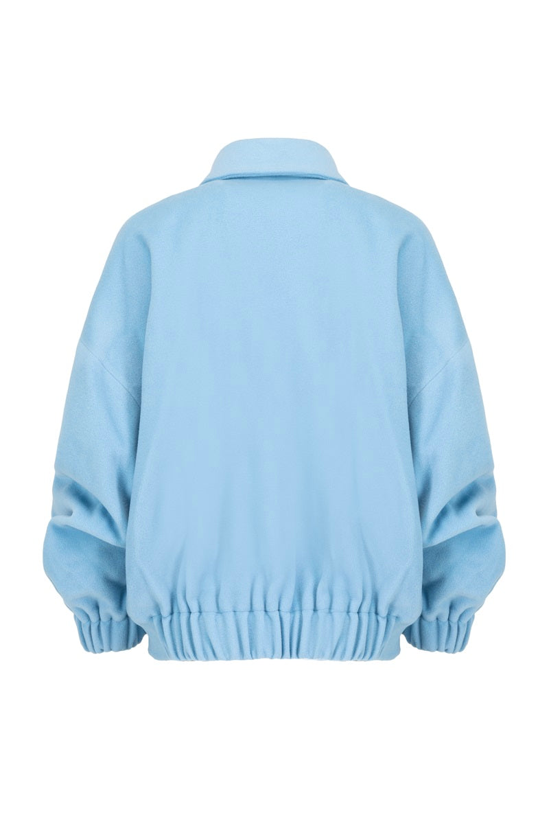 OVERSIZED BOMBER JACKET IN ARCTIC BLUE - CULT MIA